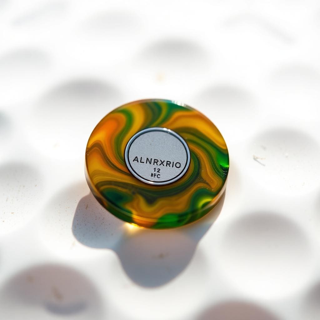 Custom resin NFC golf ball marker
